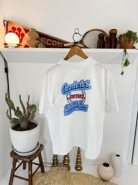 Vintage 90s Cruisin Fifties South Bar Classic Cars Polo Shirt XL